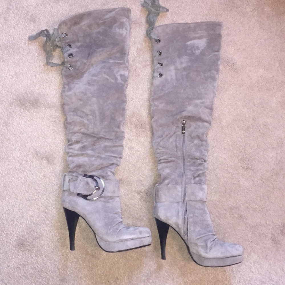 Women’s Grey Knee High Boots